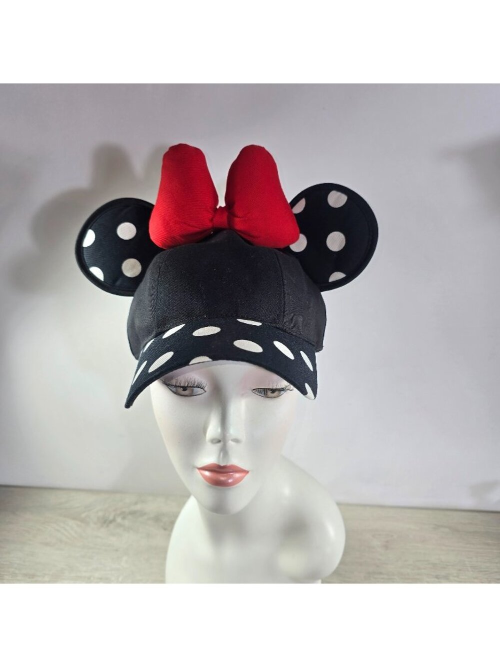 Disney Minnie Mouse Polka Dot Ears Baseball Snap Cap Hat